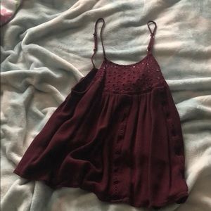 Maroon Flowy Top